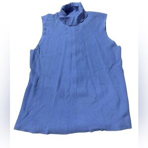 EVIE Silk Blend Sleeveless Turtleneck Sweater Lavender Purple Ribbed Knit XL